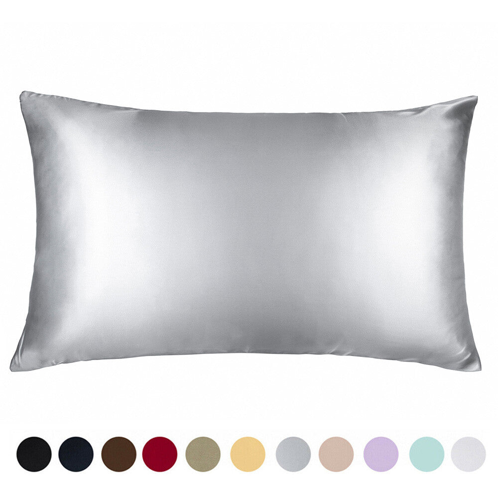 Pure Mulberry Silk Pillowcase Zippered 100% Silk Nourishes Hair Skin One piece