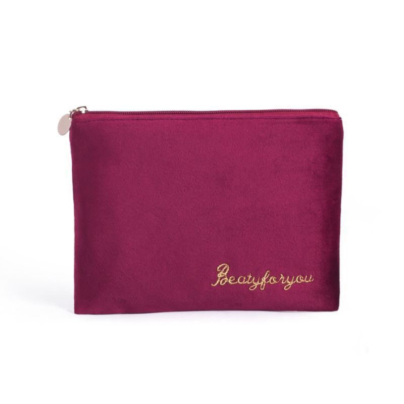 Cosmetic Bag Soft Velvet Make Up Storage Toiletry Package Travel Organizer Pouch