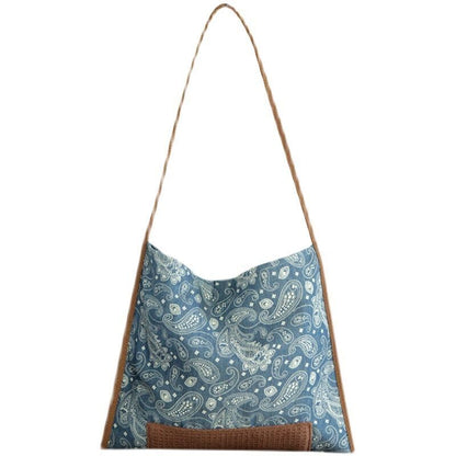 Fashion Cotton Soft Cloth Boho Chic Floral Slouchy Hobo Bag Shoulder Handbag 1PC