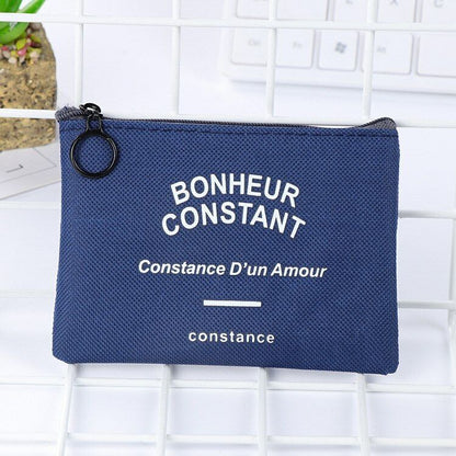 Mini Canvas Purse Unisex Coin Key Pouch Purse Card Bag Small Zipper HolderWallet