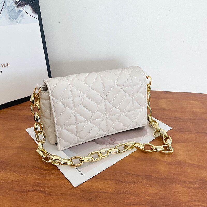 Shoulder Bag Thick Chain Underarm Bags Women Handbags Purses Ladies Crossbody