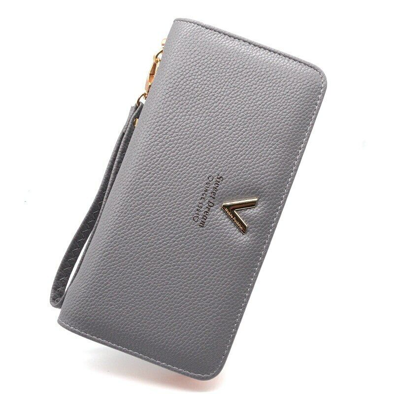 Female Leather Purse Wallets WomenClutch Handbag Ladies Long Clamps Card Holder