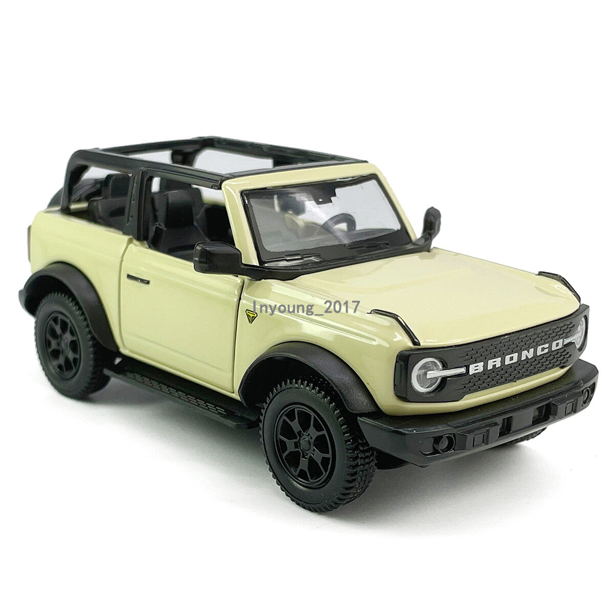 Ford Bronco Toy Car 1/36 Scale Diecast Model Car Toys for Boys Doors Open Beige