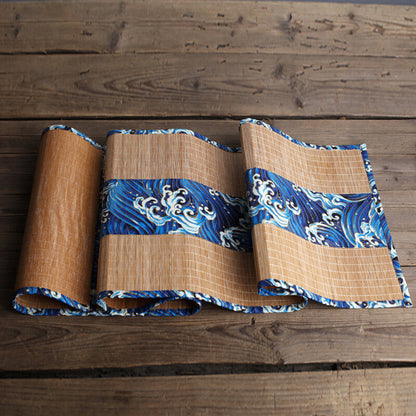 Japanese Table Runner Bamboo Weave Table Cloth Tea Mats Non-Slip Home Decor Chic