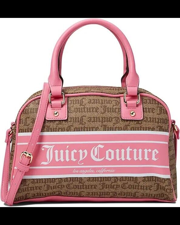NEW Juicy Couture Fashionista Bowler Satchel Brown And Pink Bag Ideal Gift