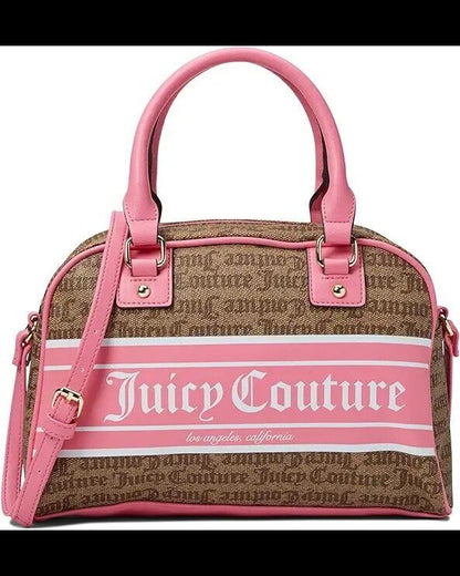 NEW Juicy Couture Fashionista Bowler Satchel Brown And Pink Bag Ideal Gift