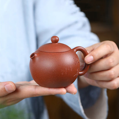 Real Yixing Zisha Tea Pot Red Jiangpo Clay Handmade Master Pot Marked Xishi Pots