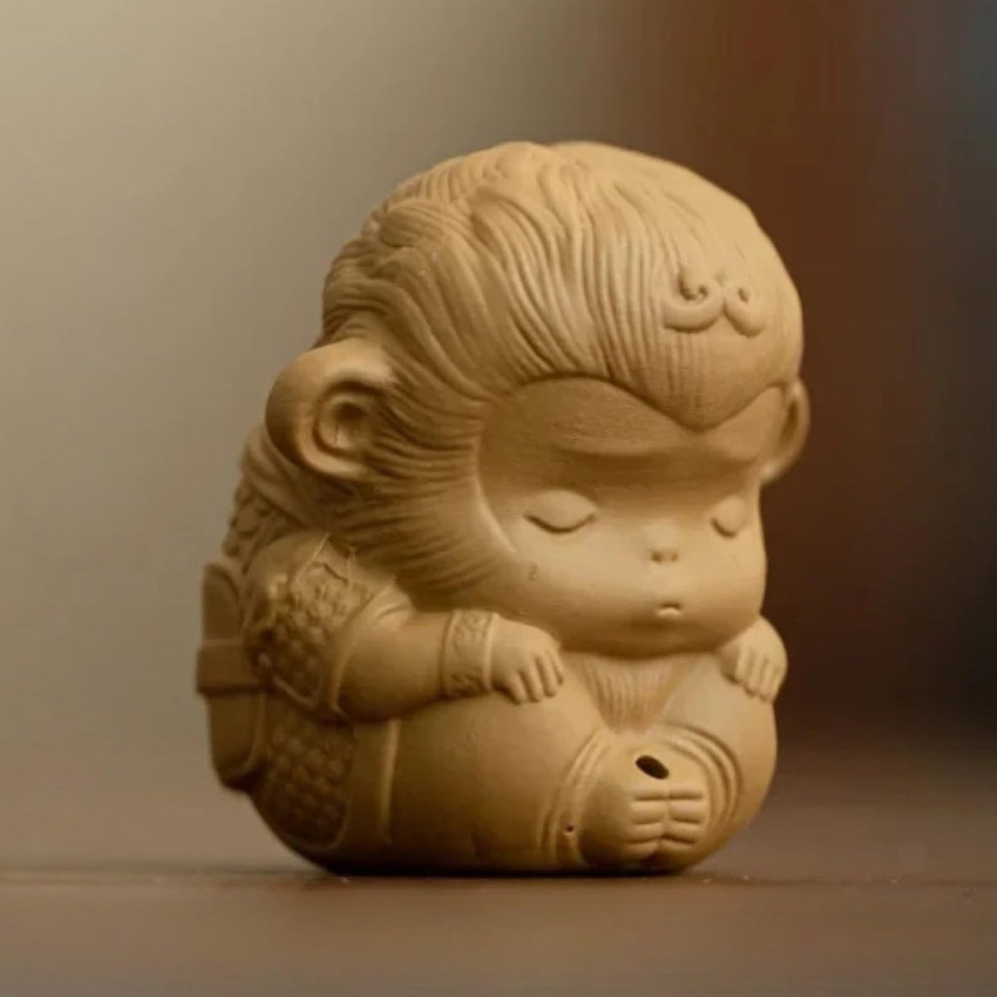 Buddha Zen Monkey Incense Holder Tea Pet 5.5cm 2.2in Tea Tray Desktop Decor