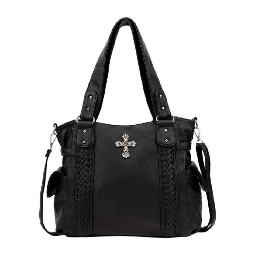 Celela Women Concealed Carry Braided Tote Shoulder Handbag Purse bag Wallet