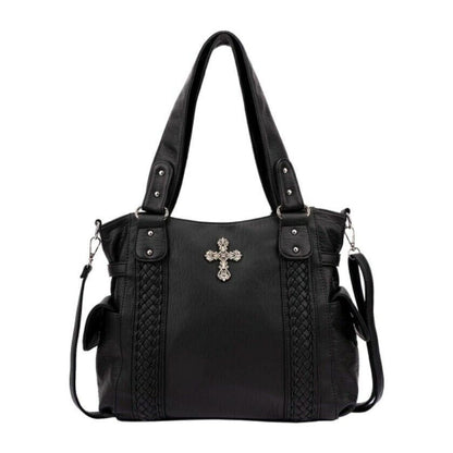 Celela Women Concealed Carry Braided Tote Shoulder Handbag Purse bag Wallet