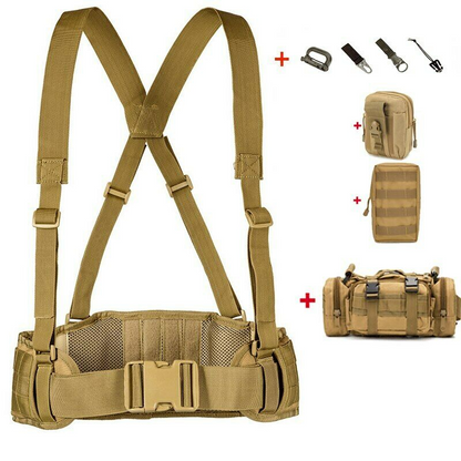 Army War Battle Belt Military Tactical Nylon Waist Bag Tools Carrier CS Belt