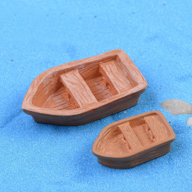 Miniature Assault Boat 2pcs Assembly Model Moss Craft Micro Landscape Decoration
