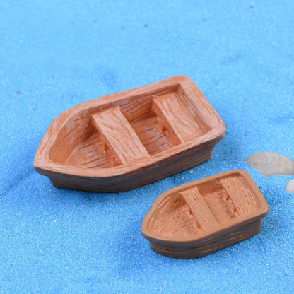 Miniature Assault Boat 2pcs Assembly Model Moss Craft Micro Landscape Decoration