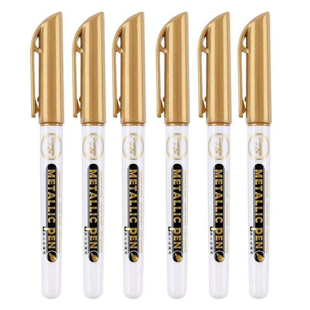 6Pack 0.7mm EF Tip Epoxy Resin Acrylic Paint Highlight Pen Metallic Marker