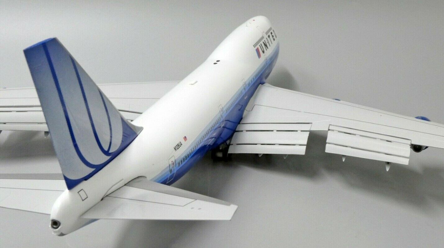 1:200 35CM JC Wings UNITED BOEING 747-400 Airplane Flap DownDiecast Plane Model