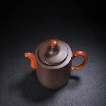 Chinese Yixing Zisha Clay Handmade Exquisite Teapot （鸿运当头 底款：曼希陶艺）