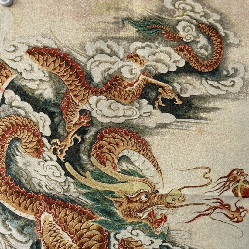 Chinese Old Silk Embroidery Painting Home Tang Ka Mural "Dragon"Painting