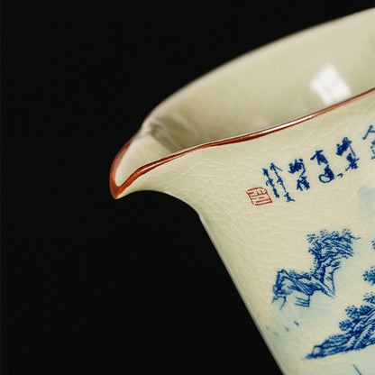 Landscape Ceramic Opening Pottery Cup Chinese Kung Fu Tea Zen Tea Sea Teacup