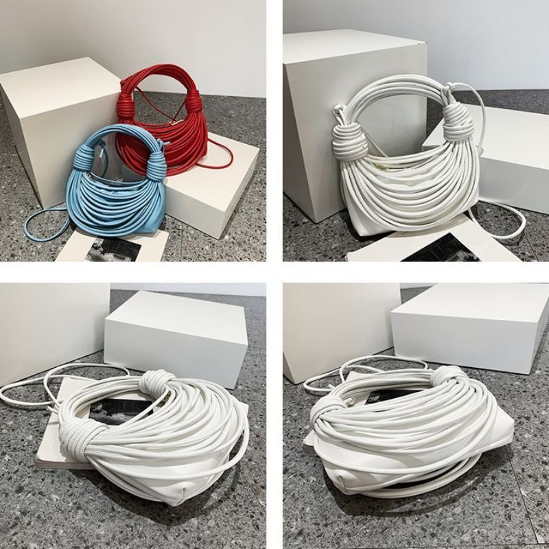 Shoulder Bags Stylish Line Knotted Handle Handbag Purse Synthetic Crossbody Bag