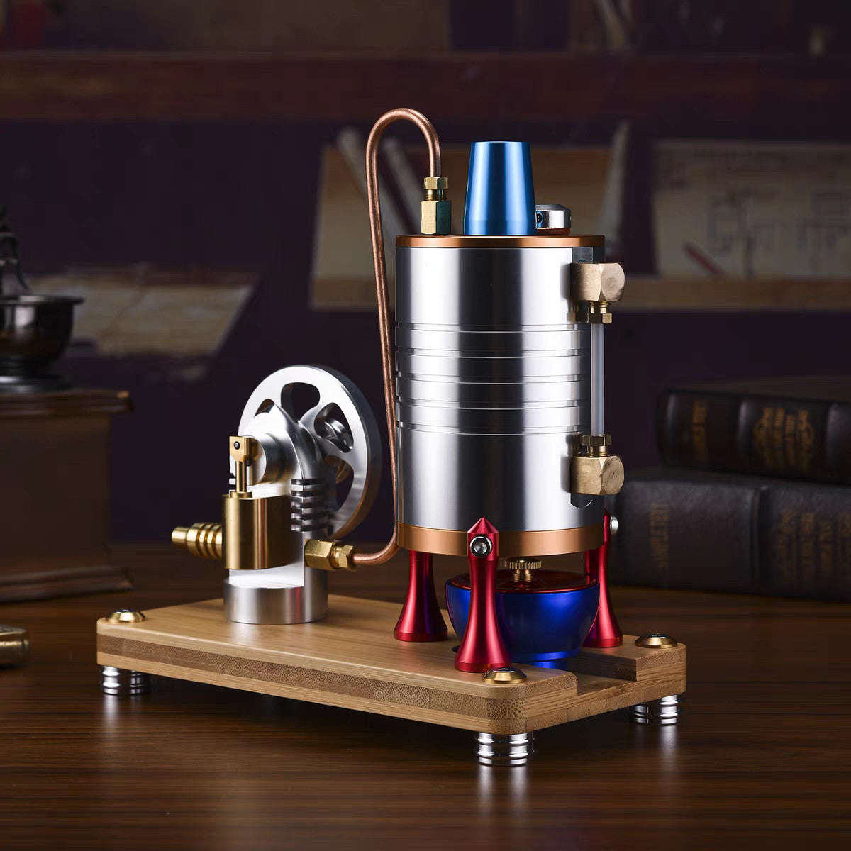 Startable Steam Engine & Heat Boiler Copper $ Stainless Steel CNC Vintage Model