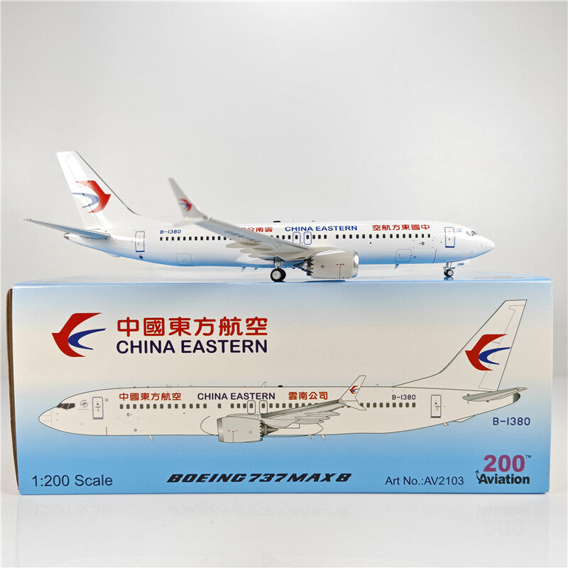 1:200 Aviation CHINA EASTERN BOEING B737MAX8 Passenger Plane Diecast Plane Model
