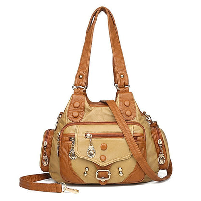 Vintage High Quality Soft Leather Handbag Bag Tote Purse Pouch Shoulder Bags 1PC