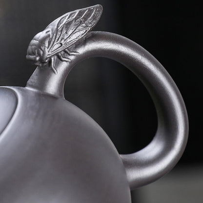 Ball Shaped Infuser Hole Tea Pot Marked Yixing Zisha Purple Clay Xishi Pot 160ml