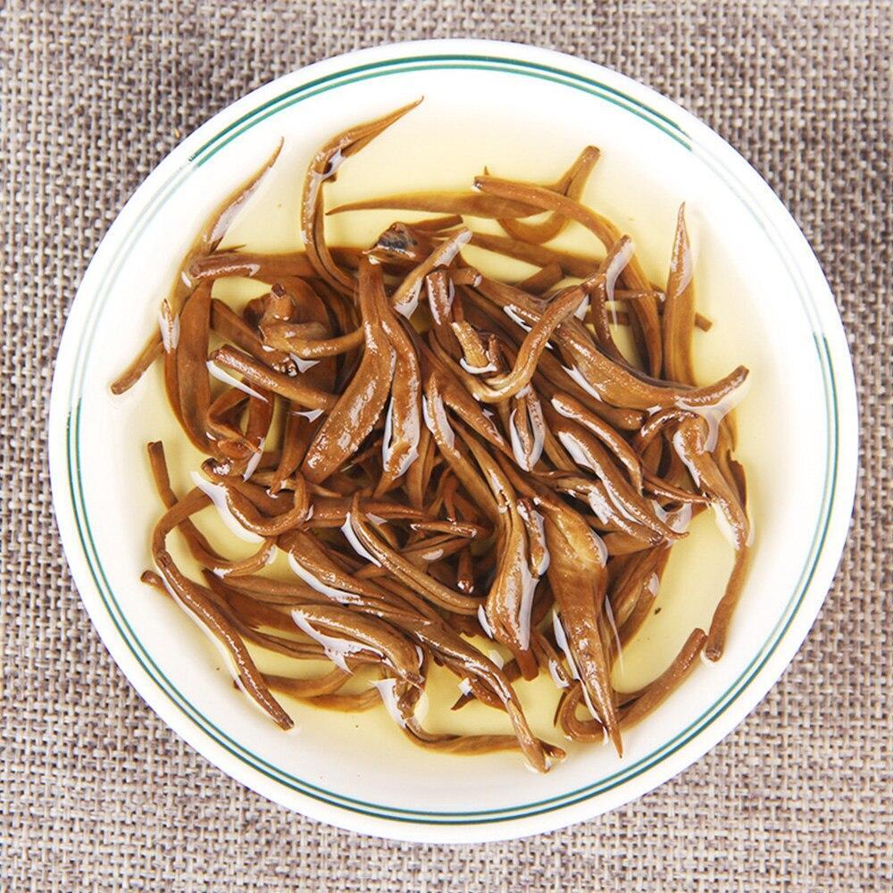 250g 2023 Yunnan Chinese Golden Spiral Black Tea Dianhong Red Single Bud Black