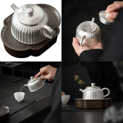 Jingdezhen 150ml 999 Fine Silver-Plated Ceramic Gongfu Teapot Ball Filter