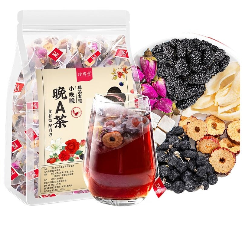 Organic roxburgh mulberry rose tea bag morning c evening a tea beauty tea