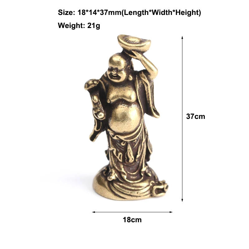 Brass Maitreya Buddha Miniatures Figurines Small Statue Ornaments Home Design