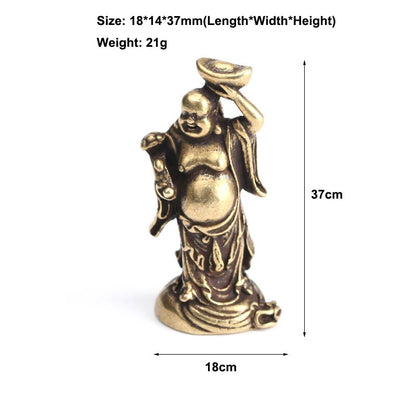 Brass Maitreya Buddha Miniatures Figurines Small Statue Ornaments Home Design