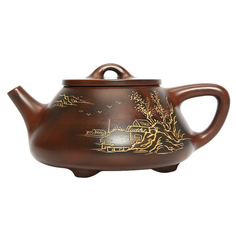 Chinese Ceramic Tea Pot Handmade Ceramic Tea Pot Set Pu'er Tea Pot财源滚滚