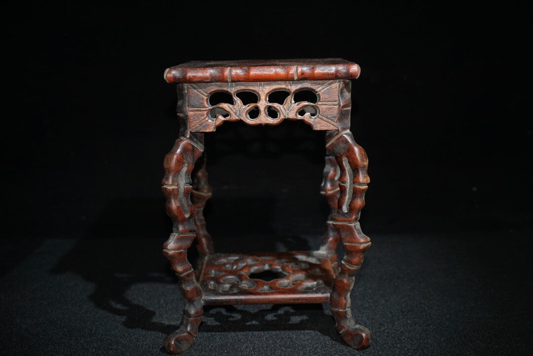 Chinese Rosewood Hand Carved Flower Rack Wooden Statue Exquisite Wood Ornament