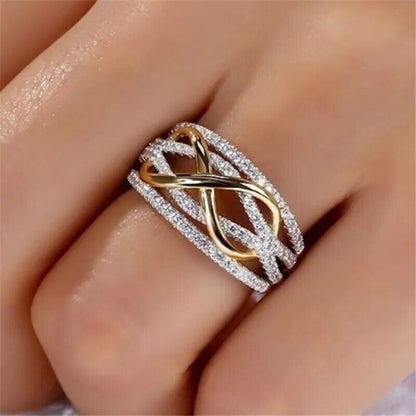 New fashion infinite love ring heart-shaped ring ladies two-color wedding Ring