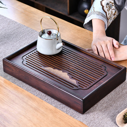 Bamboo Tray Reservoir Serving Tray Chinese Tea Table For Kungfu Teaset Rectangle