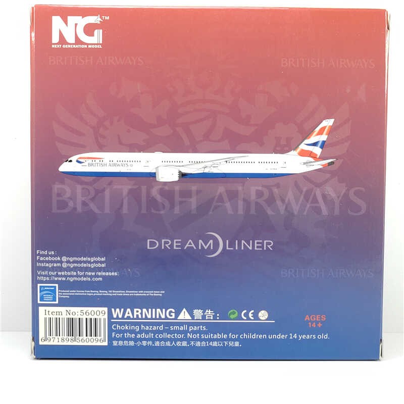 1:400 NG Model BRITISH AIRWAYS BOEING 787-10 Passenger Airplane Diecast Model