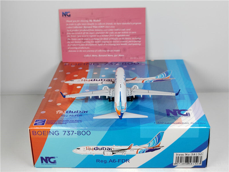 NG Models FOR Dubai Airlines FlyDubai FOR BOEING B737-800 A6-FDR 1:400 Model