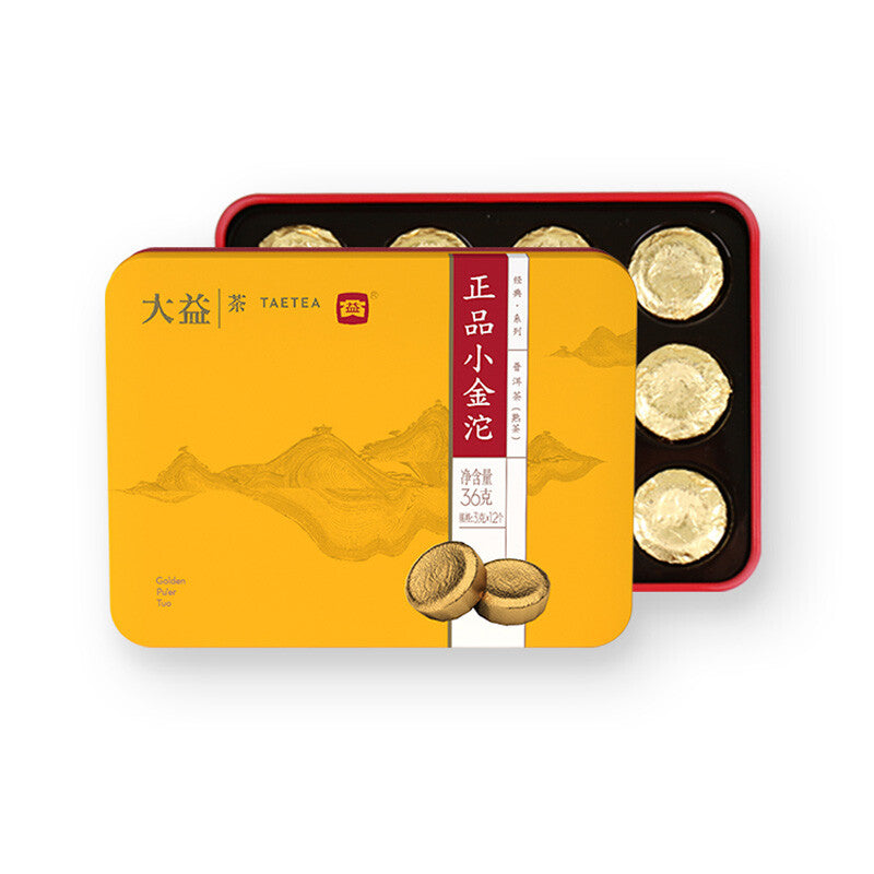 TAETEA Brand DAYI Zheng Pin Xiao Jin Tuo Pu-erh Tea Tuo Mini 36g Ripe Pu'er Shu