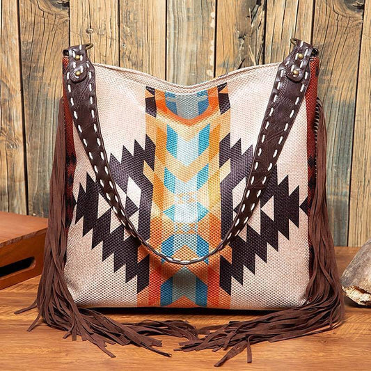 2023 New Fashion Woman Bags Women's Beach One-shoulder Carry Canvas Ethnic Style
