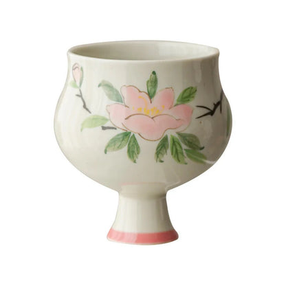 Hand Drawing High Foot Tea Cup Ceramic Thin Waist Tea Set Tasting Cup Household