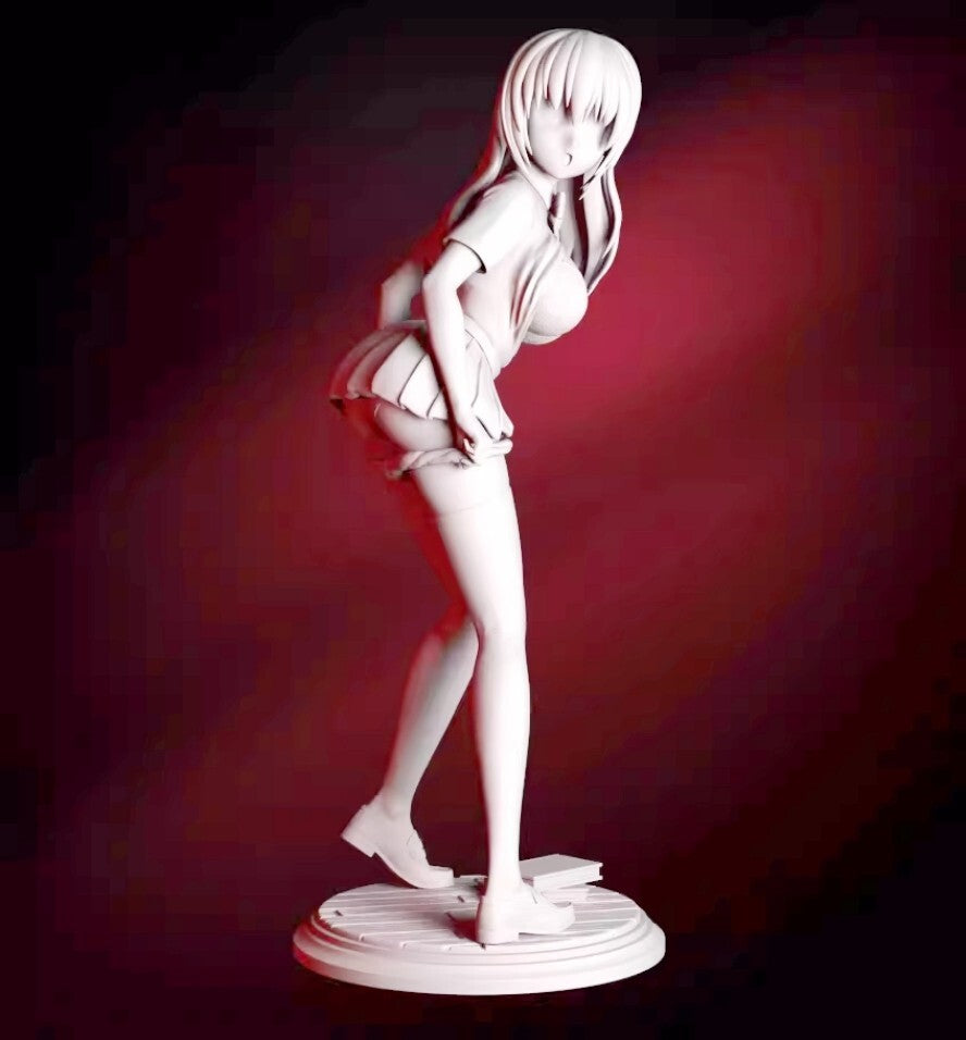 1/24 resin figure model Shy and beautiful girl 3D printing unassembled unpainted