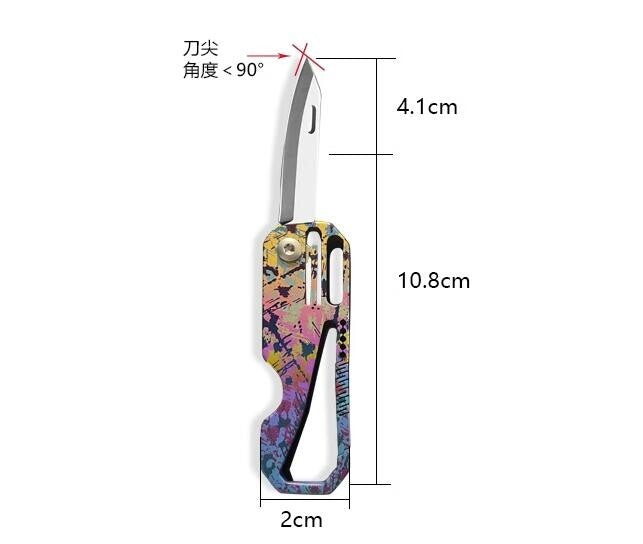 New Titanium Mini Knife Small Pocket Key Chain Pendants Folding Knife Gift