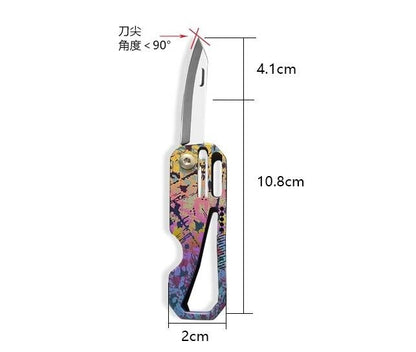 New Titanium Mini Knife Small Pocket Key Chain Pendants Folding Knife Gift