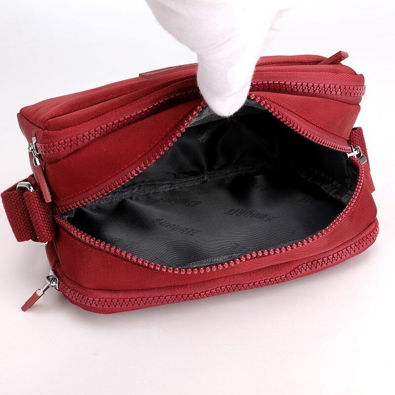 Nylon Crossbody Bag Winter Shoulder Handbag Messenger Purse 21*9*15CM Gray/Black