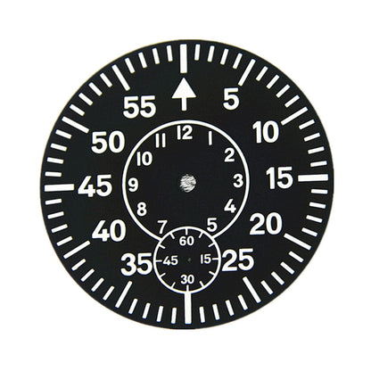 38.9MM Watch Pilot Dial Green Luminous Face Plate For ETA 6497 6498 Second @6/9