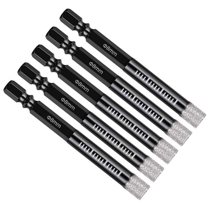 5PCS Dry Diamond Drill Bits For Porcelain Granite Tile Glass Ceramics Marble