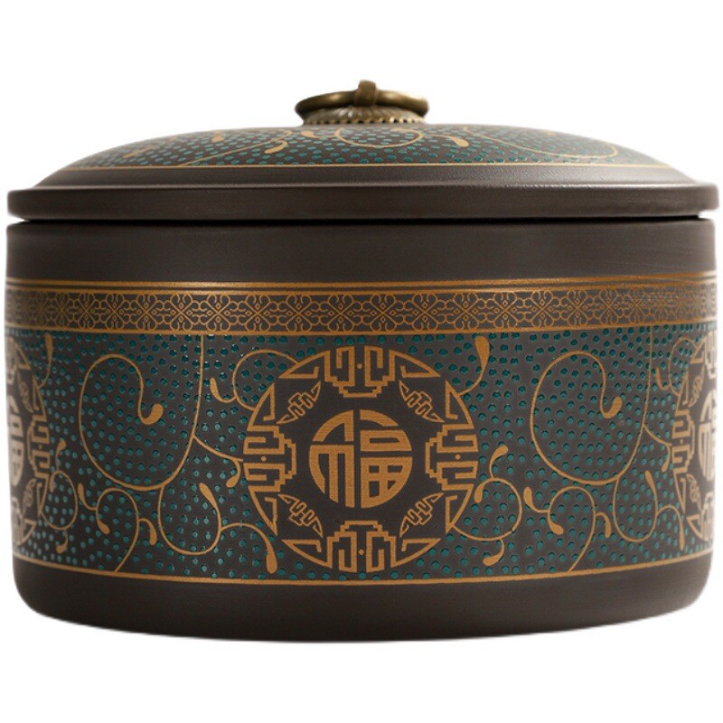 Sealed Canister For Loose Tea Small With Lid Yixing Zisha Purple Clay Tea Caddy