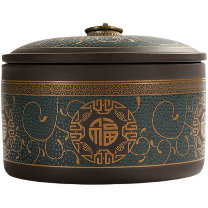 Sealed Canister For Loose Tea Small With Lid Yixing Zisha Purple Clay Tea Caddy