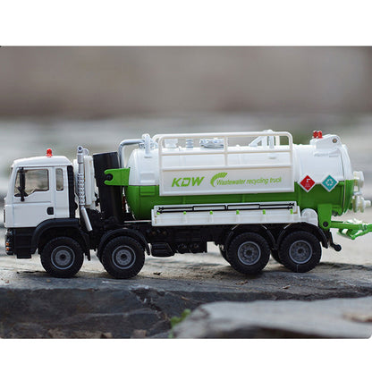6.9" Sewage Recycling Truck Toy Model Car Diecast Toy Vehicle Boys Toys White
